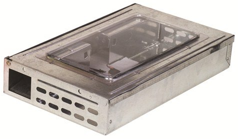 Piege metallique solide muni de 2 ouvertures a bascule permettant la capture de plusieurs souris. Piege économique, facile d Piege metallique solide muni de 2 ouvertures a bascule permettant la capture de plusieurs souris. Piege économique, facile d